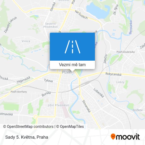 Sady 5. Května mapa