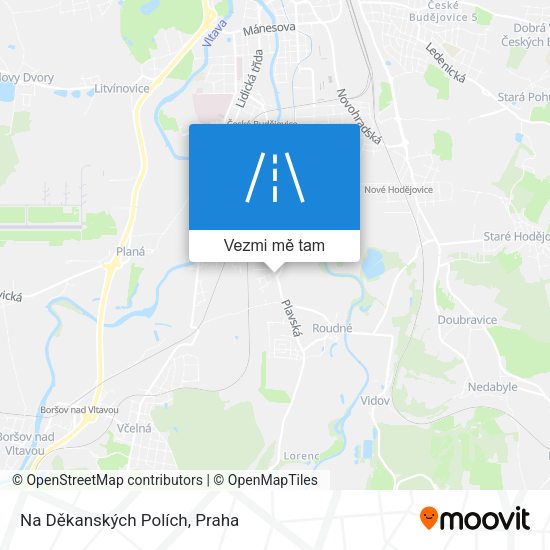 Na Děkanských Polích mapa