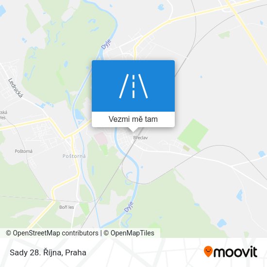 Sady 28. Října mapa