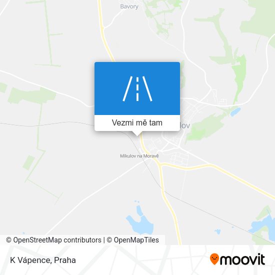 K Vápence mapa