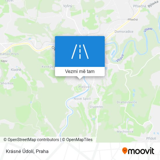 Krásné Údolí mapa