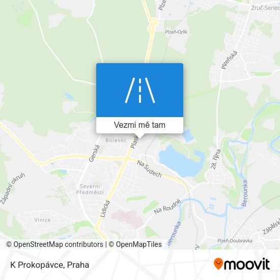 K Prokopávce mapa