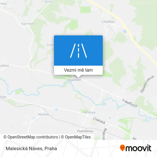 Malesická Náves mapa