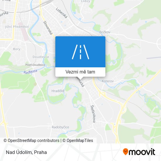 Nad Údolím mapa