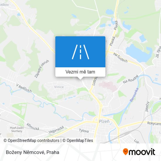 Boženy Němcové mapa