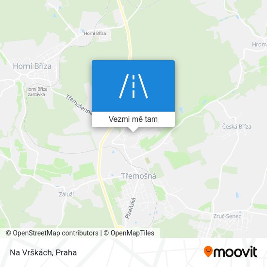 Na Vrškách mapa