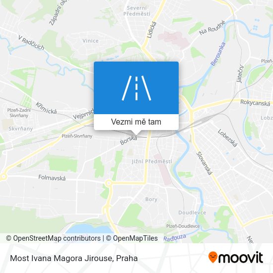 Most Ivana Magora Jirouse mapa
