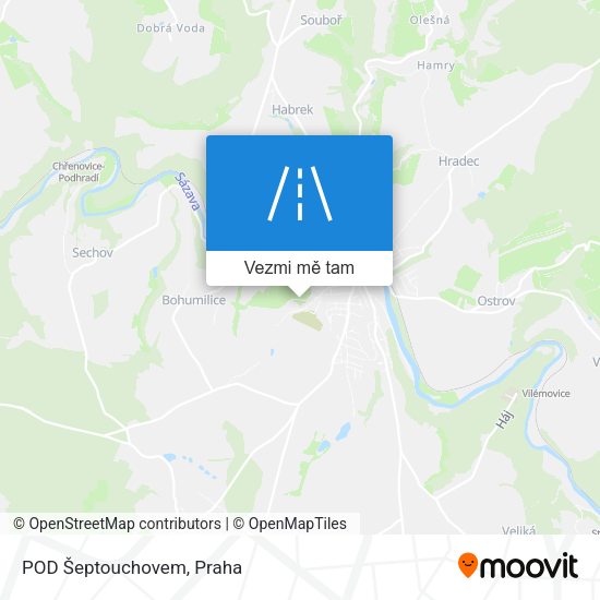 POD Šeptouchovem mapa