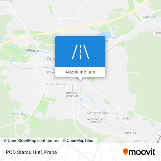 POD Starou Hutí mapa