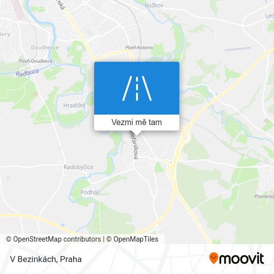 V Bezinkách mapa