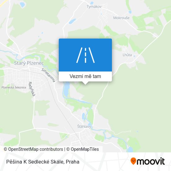Pěšina K Sedlecké Skále mapa