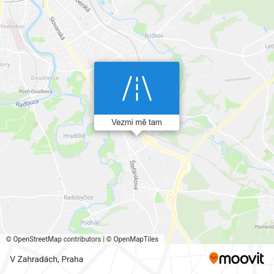 V Zahradách mapa