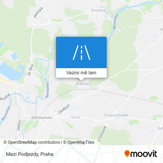 Mezi Podjezdy mapa