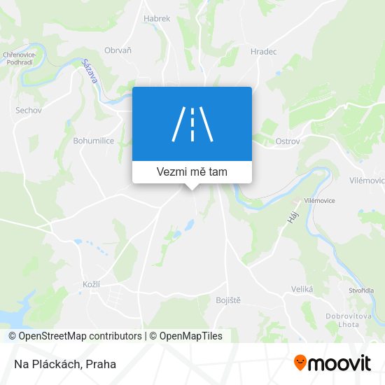 Na Pláckách mapa