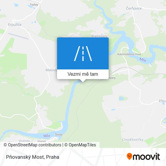 Pňovanský Most mapa