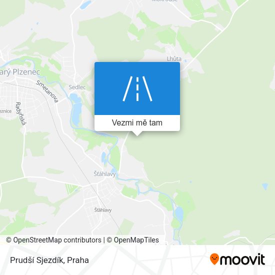 Prudší Sjezdík mapa