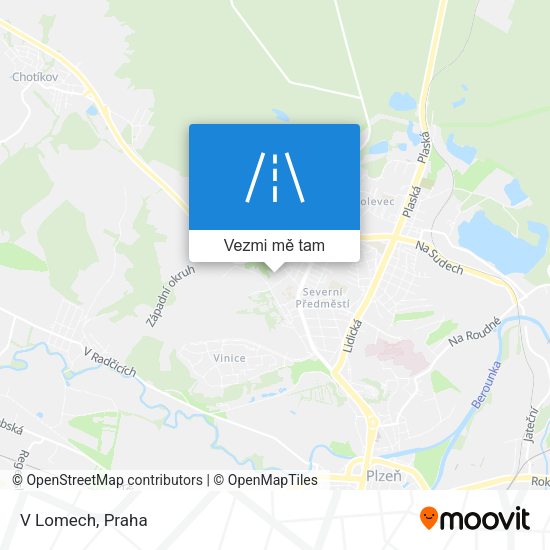 V Lomech mapa