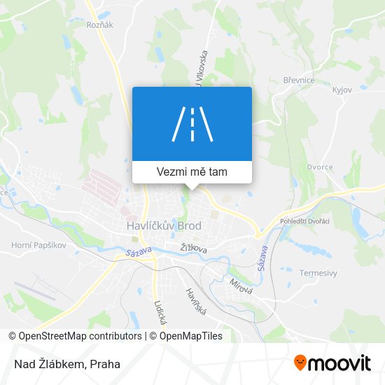 Nad Žlábkem mapa