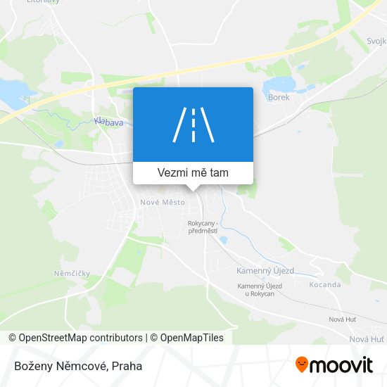Boženy Němcové mapa