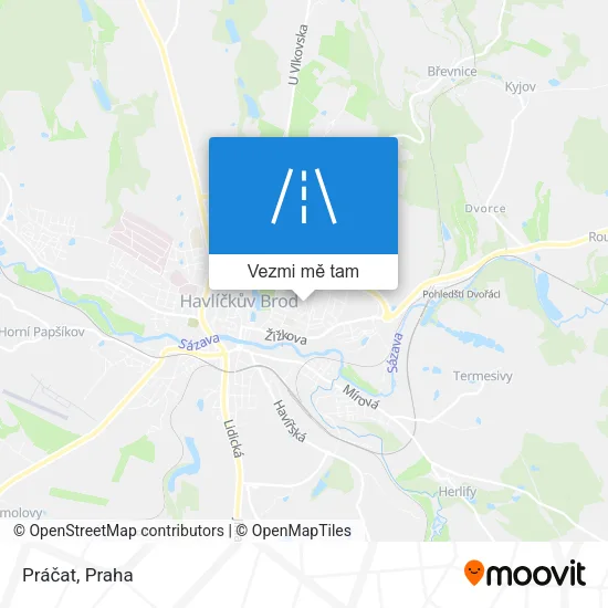 Práčat mapa