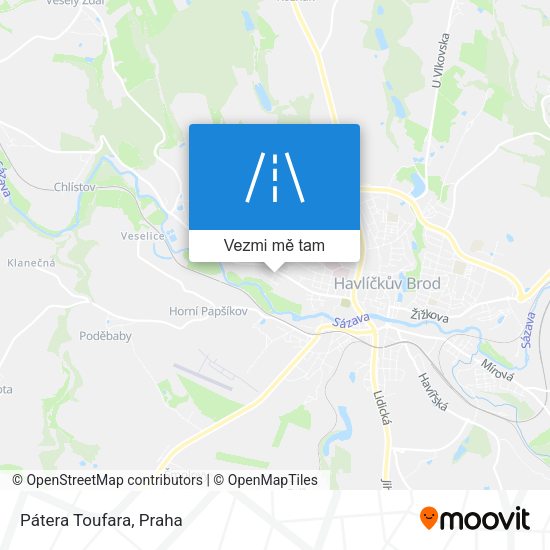 Pátera Toufara mapa