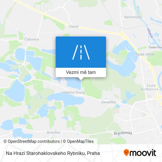 Na Hrazi Starohaklovskeho Rybniku mapa