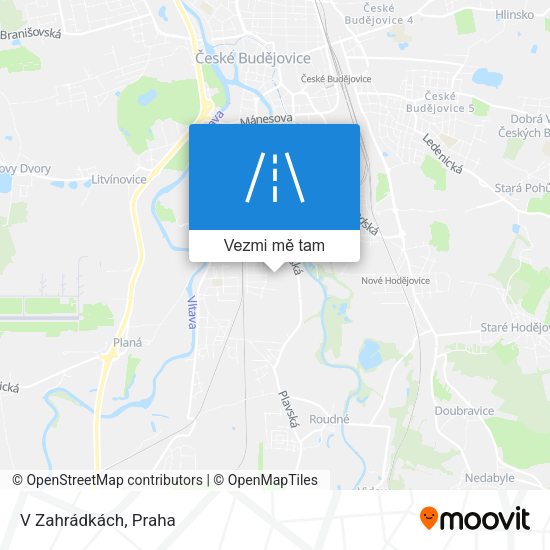 V Zahrádkách mapa