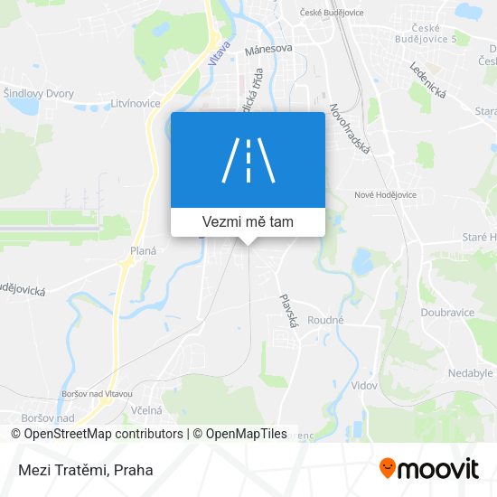 Mezi Tratěmi mapa