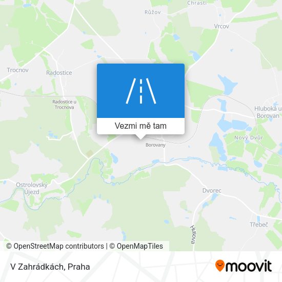 V Zahrádkách mapa