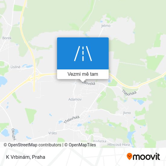 K Vrbinám mapa