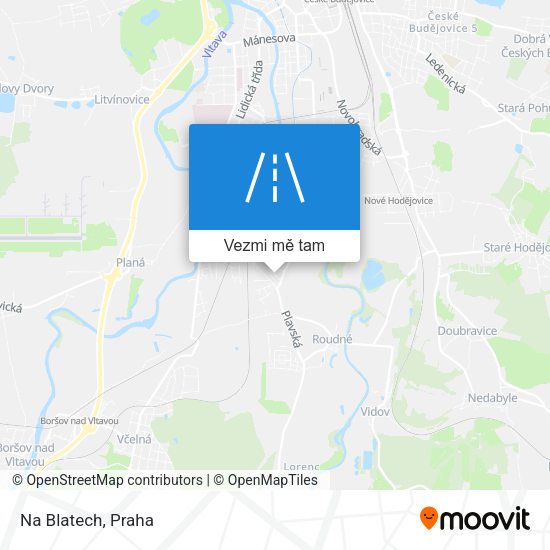 Na Blatech mapa