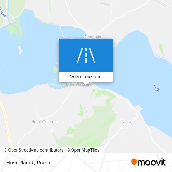 Husí Plácek mapa