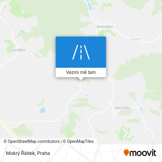 Mokrý Řádek mapa