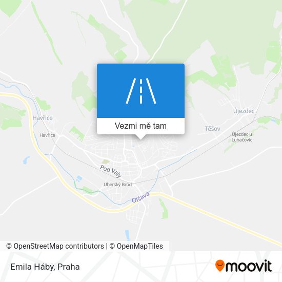 Emila Háby mapa