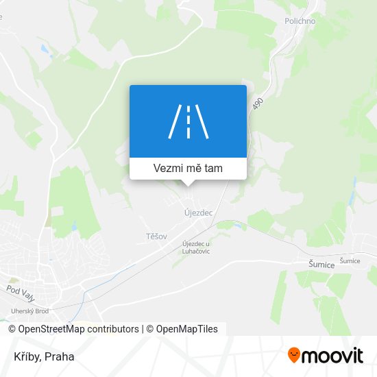 Kříby mapa