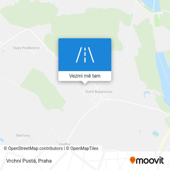 Vrchní Pustá mapa