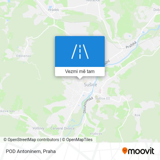 POD Antonínem mapa