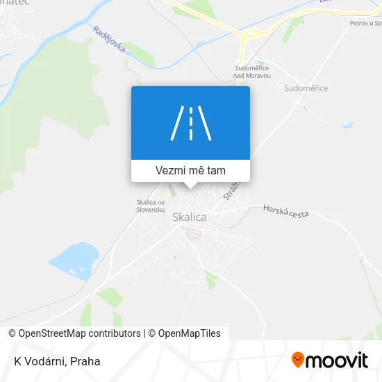 K Vodárni mapa