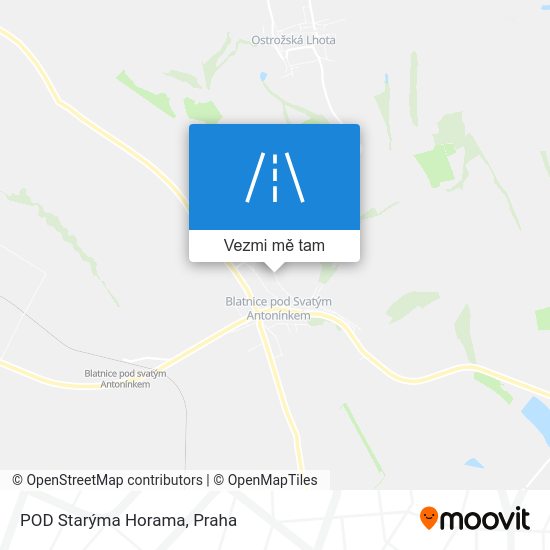 POD Starýma Horama mapa