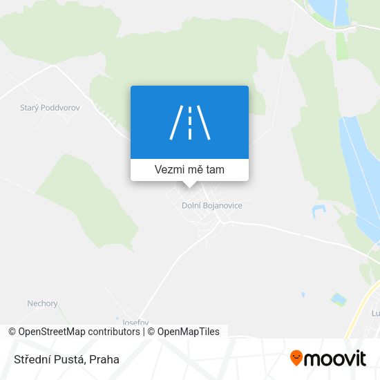 Střední Pustá mapa