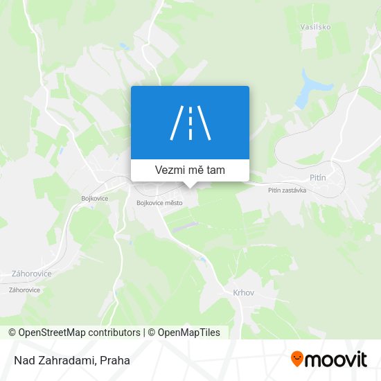 Nad Zahradami mapa