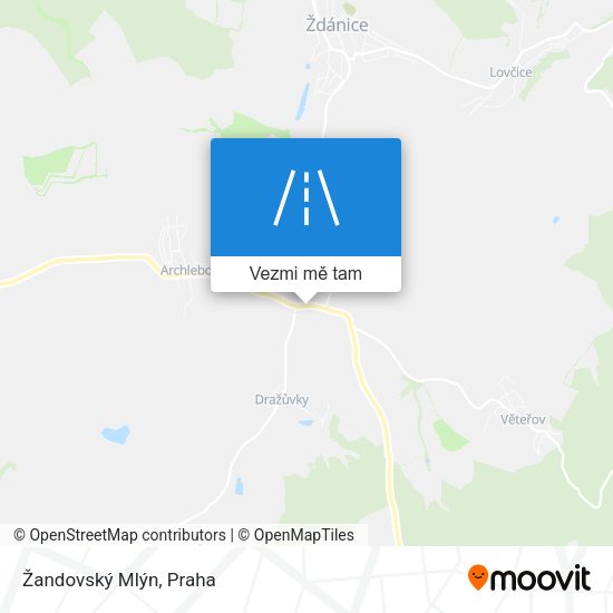 Žandovský Mlýn mapa