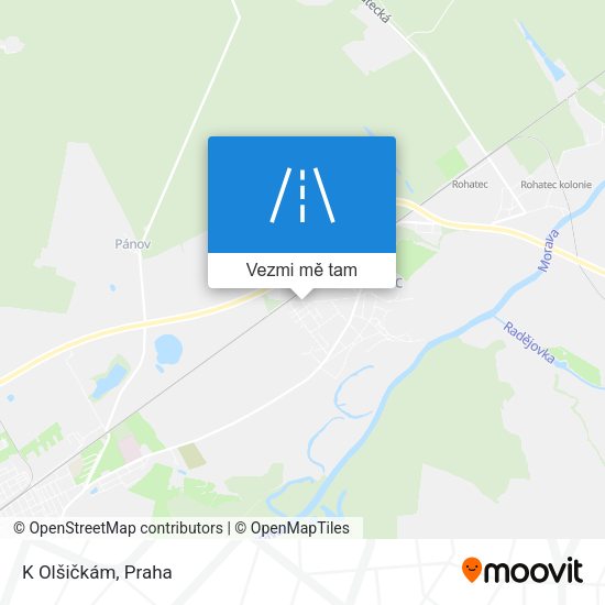 K Olšičkám mapa