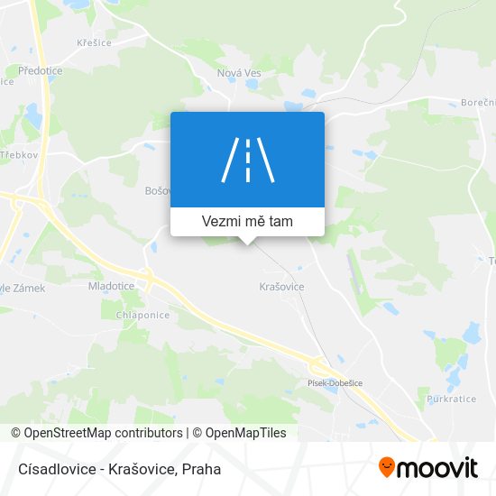 Císadlovice - Krašovice mapa