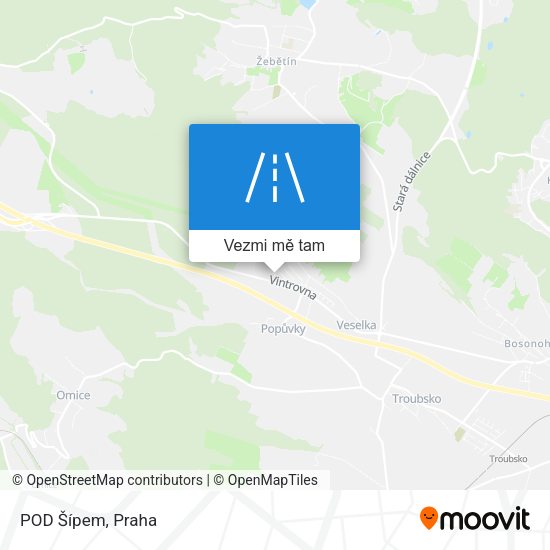 POD Šípem mapa