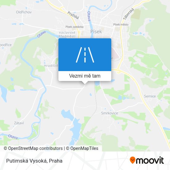 Putimská Vysoká mapa