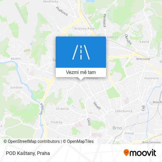 POD Kaštany mapa