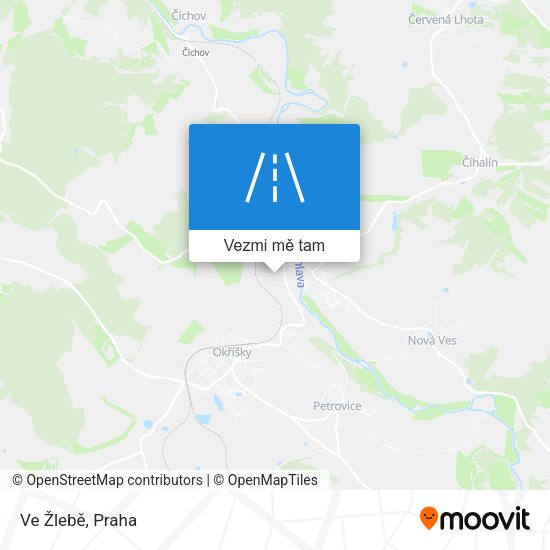 Ve Žlebě mapa
