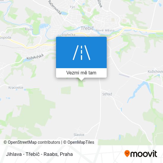 Jihlava - Třebíč - Raabs mapa