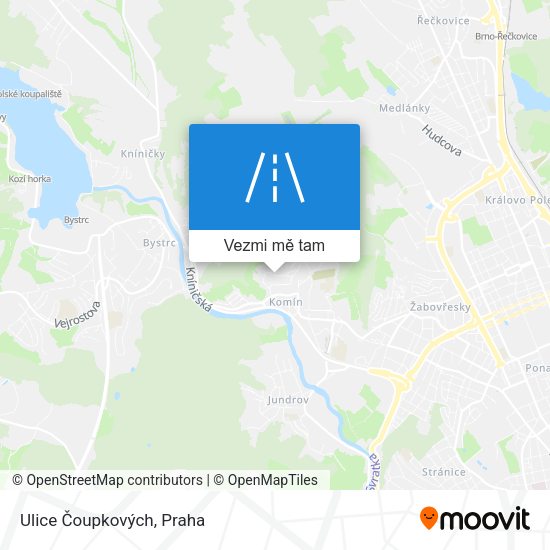 Ulice Čoupkových mapa